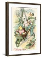 Rabbit with Wheelbarrow-null-Framed Art Print