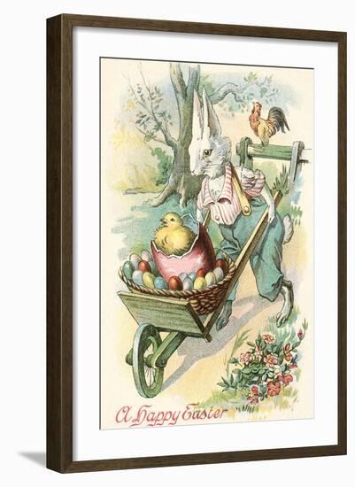 Rabbit with Wheelbarrow-null-Framed Art Print