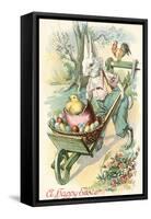 Rabbit with Wheelbarrow-null-Framed Stretched Canvas