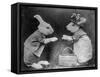 Rabbits and Handbag-null-Framed Stretched Canvas