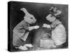 Rabbits and Handbag-null-Stretched Canvas