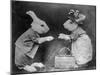 Rabbits and Handbag-null-Mounted Photographic Print