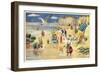 Rabbits at the Beach-null-Framed Art Print