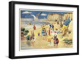 Rabbits at the Beach-null-Framed Art Print
