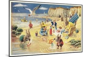 Rabbits at the Beach-null-Mounted Art Print