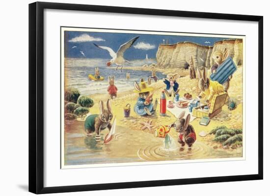 Rabbits at the Beach-null-Framed Art Print