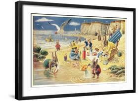 Rabbits at the Beach-null-Framed Art Print