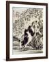 Rabbits Catching a Lizard-Kyosai Kawanabe-Framed Giclee Print