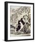 Rabbits Catching a Lizard-Kyosai Kawanabe-Framed Giclee Print