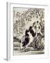 Rabbits Catching a Lizard-Kyosai Kawanabe-Framed Giclee Print