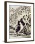 Rabbits Catching a Lizard-Kyosai Kawanabe-Framed Giclee Print