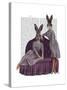 Rabbits in Purple-Fab Funky-Stretched Canvas