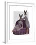 Rabbits in Purple-Fab Funky-Framed Art Print