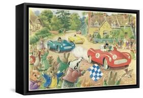 Rabbits in Race Cars-null-Framed Stretched Canvas