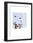 Rabbits in the Snow - Wink Designs Contemporary Print-Michelle Lancaster-Framed Giclee Print