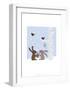 Rabbits in the Snow - Wink Designs Contemporary Print-Michelle Lancaster-Framed Giclee Print