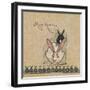 Rabbits - Miss Auras (Pencil & W/C on Paper)-Joseph Crawhall-Framed Giclee Print