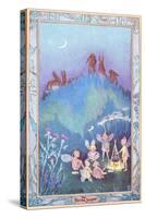 Rabbits Watch Fairies Supper-null-Stretched Canvas