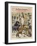 Rabid and Hydrophobic Dog Causes Chaos in a French Barbershop-null-Framed Art Print