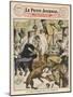 Rabid and Hydrophobic Dog Causes Chaos in a French Barbershop-null-Mounted Art Print