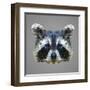 Raccoon Low Poly Portrait-kakmyc-Framed Art Print