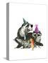 Raccoon Party-Fab Funky-Stretched Canvas