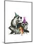 Raccoon Party-Fab Funky-Mounted Art Print