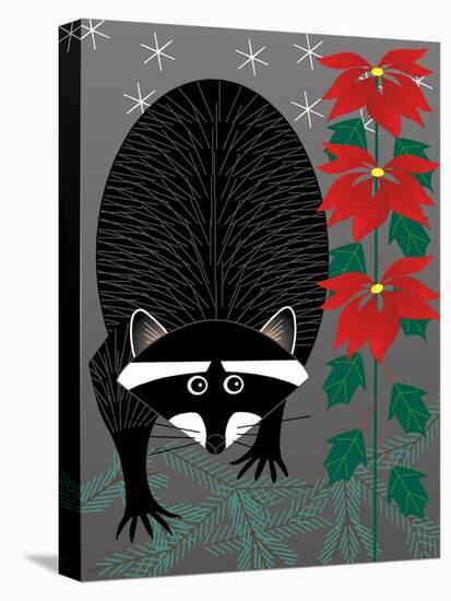 Raccoon Xmas-Marie Sansone-Stretched Canvas