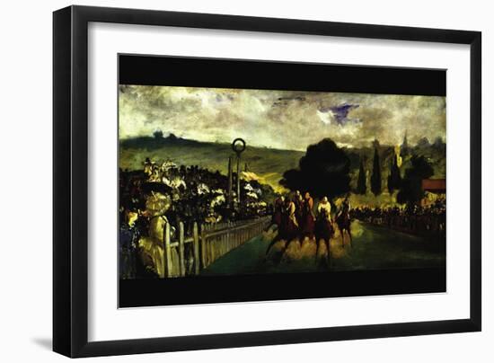 Race At Longchamp By Edouard Manet-Edouard Manet-Framed Art Print