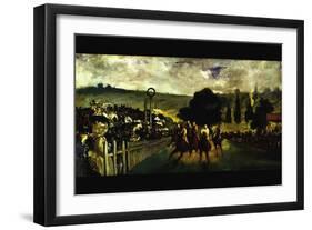 Race At Longchamp By Edouard Manet-Edouard Manet-Framed Art Print