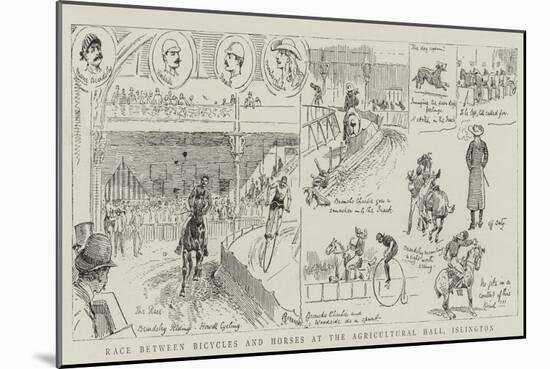 Race Between Bicycles and Horses at the Agricultural Hall, Islington-Alfred Chantrey Corbould-Mounted Giclee Print