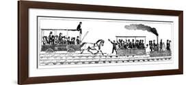 Race Between Peter Cooper's Locomotive 'Tom Thumb' and a Horse-Drawn Railway Carriage, 1829-null-Framed Giclee Print