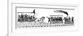 Race Between Peter Cooper's Locomotive 'Tom Thumb' and a Horse-Drawn Railway Carriage, 1829-null-Framed Giclee Print