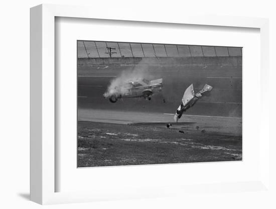 Race Car Crashing on Track-null-Framed Photographic Print