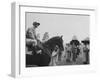 Race Horse Owner Marcel Boussac, at Chantilly Race Track with His Horse "Cordova"-null-Framed Photographic Print
