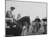 Race Horse Owner Marcel Boussac, at Chantilly Race Track with His Horse "Cordova"-null-Mounted Photographic Print