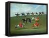 Race Horses Exercising in a Landscape-SEYMOUR-Framed Stretched Canvas