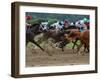 Race Horses in Action, Saratoga Springs, New York, USA-Lisa S^ Engelbrecht-Framed Premium Photographic Print