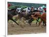 Race Horses in Action, Saratoga Springs, New York, USA-Lisa S^ Engelbrecht-Framed Premium Photographic Print