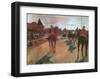 Race Horses in Front of the Grandstand-Edgar Degas-Framed Giclee Print