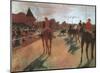 Race Horses in Front of the Grandstand-Edgar Degas-Mounted Giclee Print