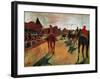 Race Horses in Front of the Grandstand-Edgar Degas-Framed Giclee Print