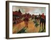 Race Horses in Front of the Grandstand-Edgar Degas-Framed Giclee Print