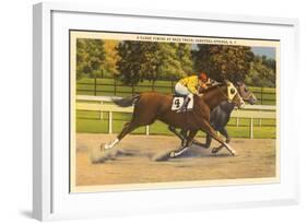 Race Horses, Saratoga Springs, New York-null-Framed Art Print