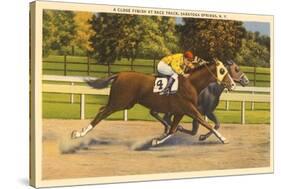 Race Horses, Saratoga Springs, New York-null-Stretched Canvas