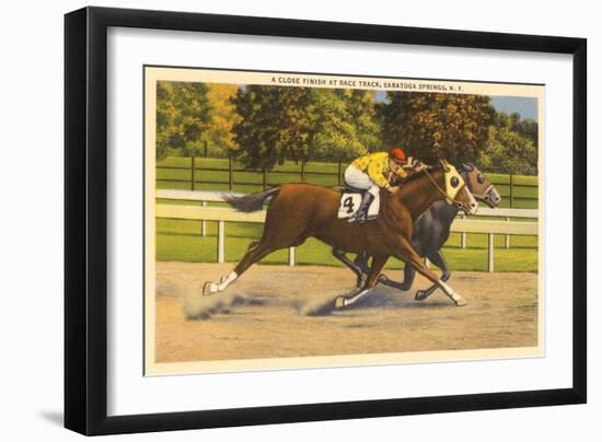 Race Horses, Saratoga Springs, New York-null-Framed Art Print