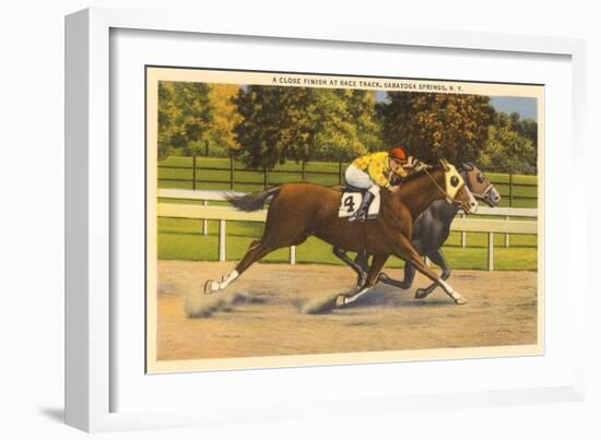 Race Horses, Saratoga Springs, New York-null-Framed Art Print