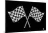 Race Tracks Checkered Flag Text Poster-null-Mounted Poster