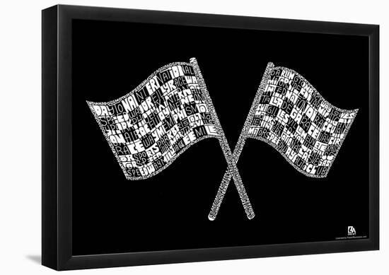 Race Tracks Checkered Flag Text Poster-null-Framed Poster