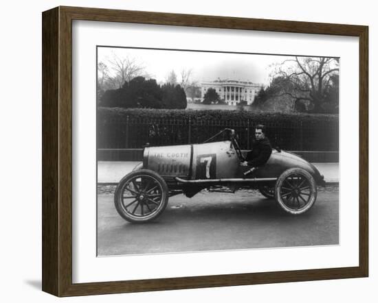 Racecar Parked in Front of the White House Photograph - Washington, DC-Lantern Press-Framed Art Print